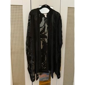 J jill black sheer shawl one size fits all